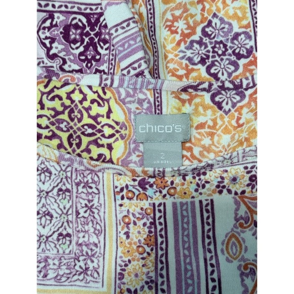 Chico's Floral & Geometric Print Short-Sleeve Tee Ladies Size Large - Picture 4 of 4